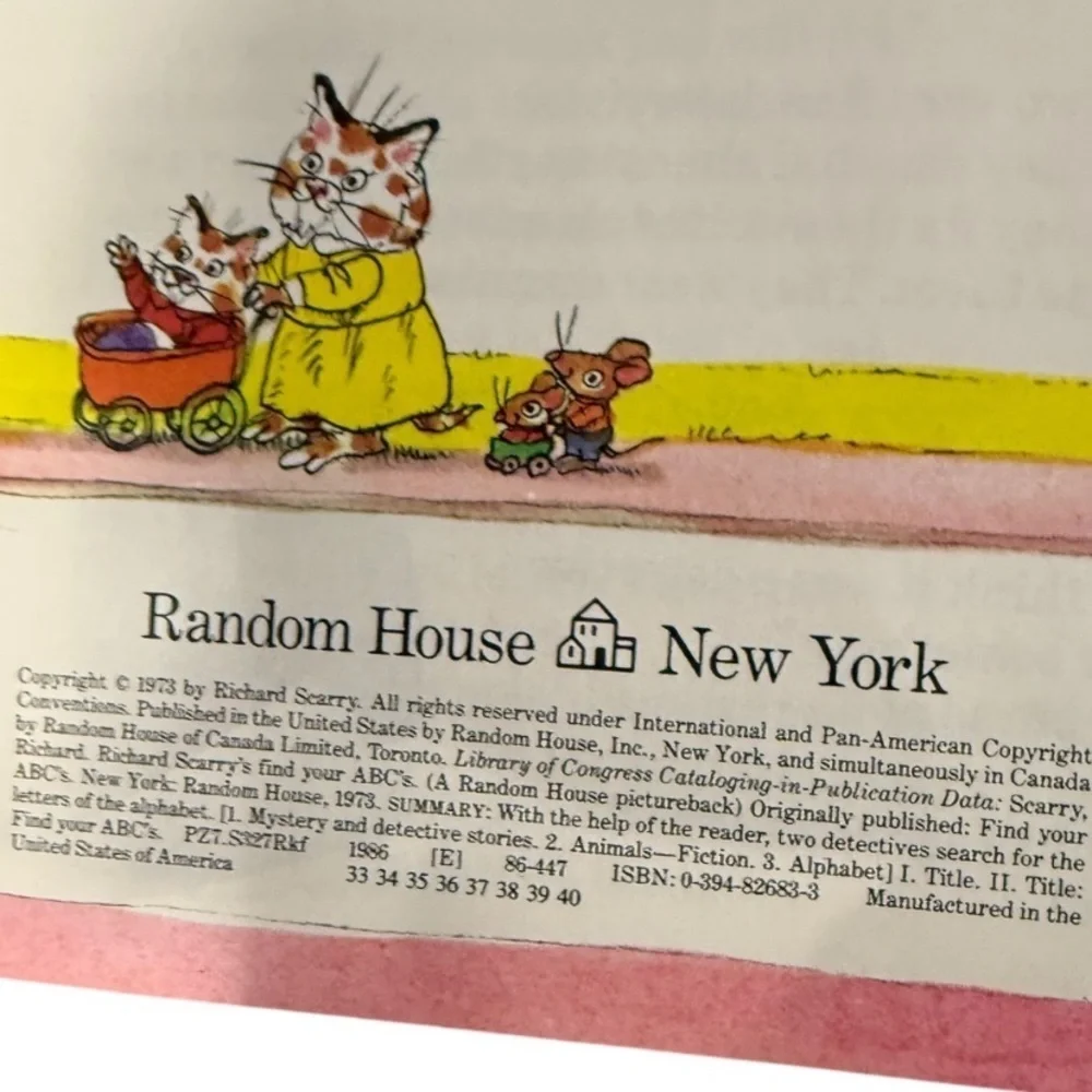 RICHARD SCARRY’s Find Your ABCs Book Kids busytown books cartoon nursery baby